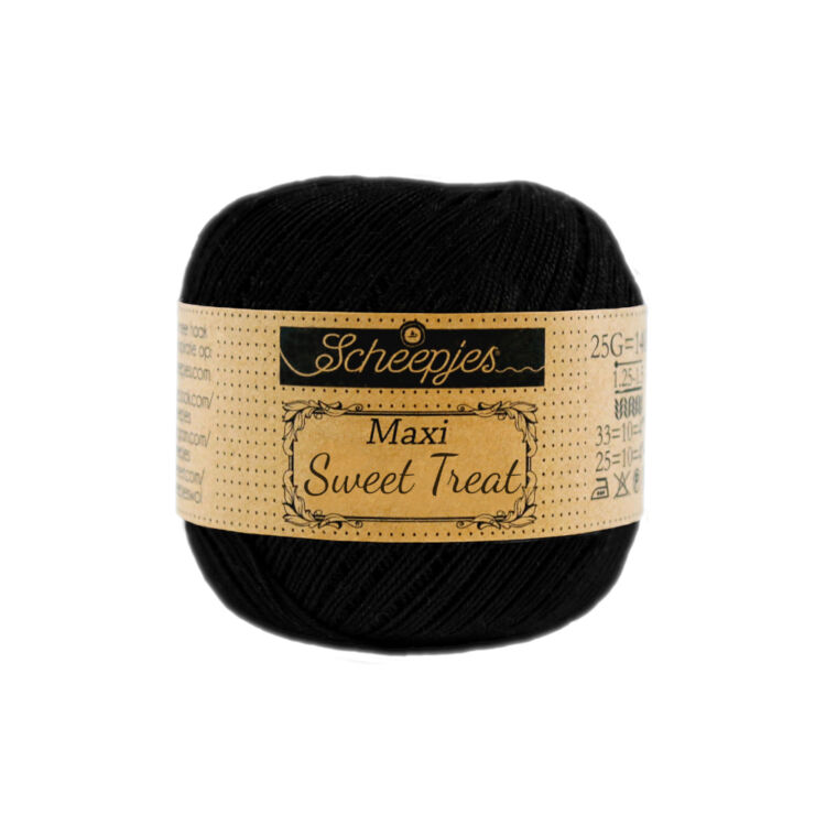 Scheepjes Maxi Sweet Treat 110 Jet Black - pamut fonal  - cotton yarn