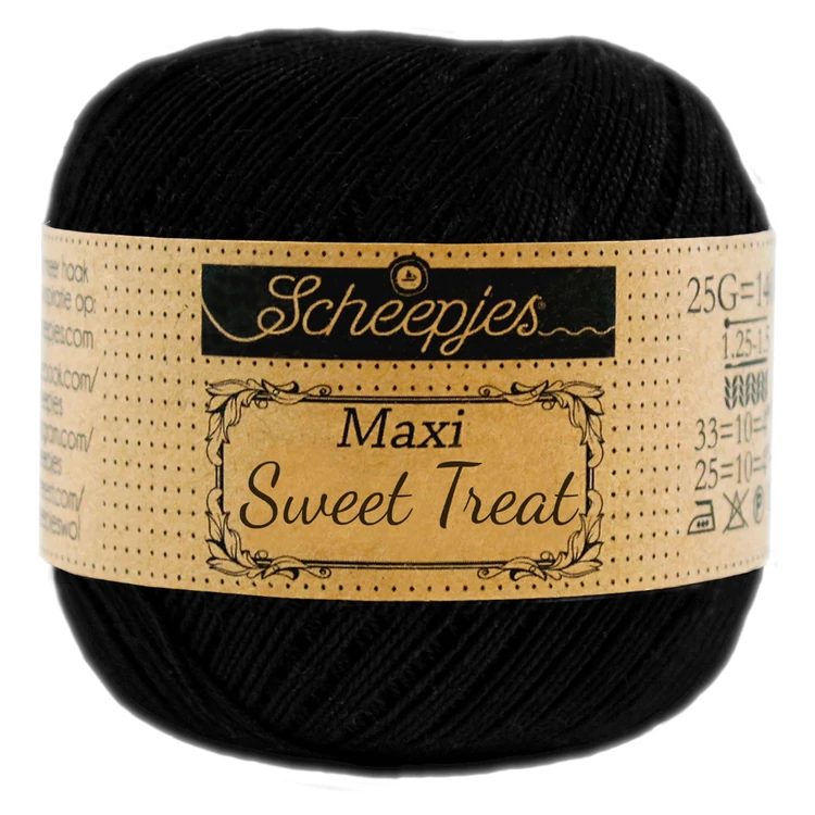 Scheepjes Maxi Sweet Treat 110 Jet Black - pamut fonal  - cotton yarn