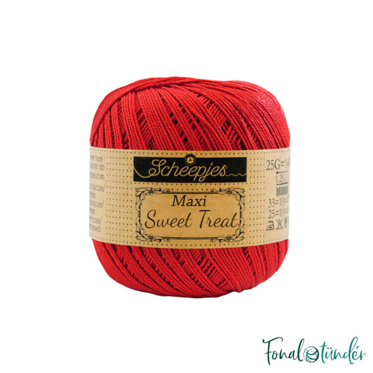 Scheepjes Maxi Sweet Treat 115 Hot Red - tűzpiros pamut fonal  - red cotton yarn