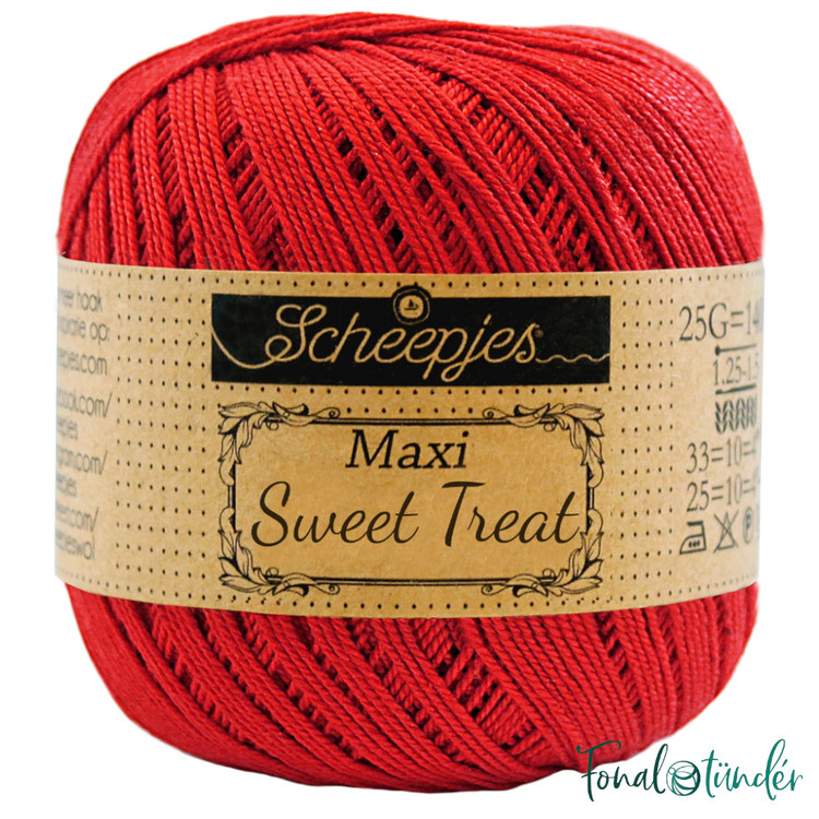 Scheepjes Maxi Sweet Treat 115 Hot Red - élénkpiros pamut fonal Scheepjes Maxi Sweet Treat 115 Hot Red - élénkpiros pamut fonal