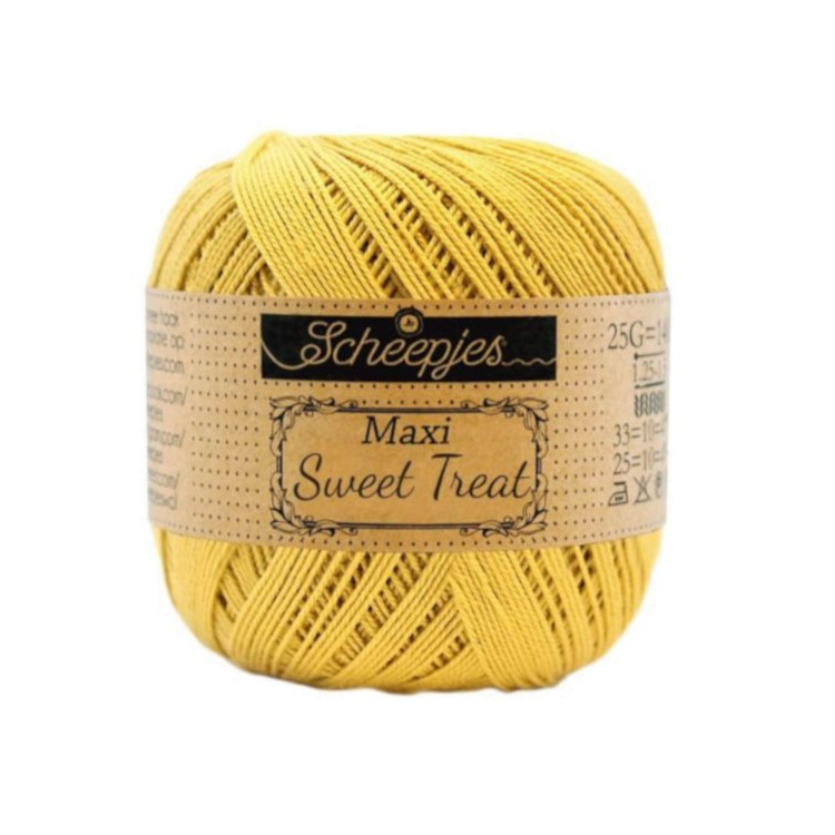 Scheepjes Maxi Sweet Treat 154 Gold - aranysárga pamut fonal Scheepjes Maxi Sweet Treat 154 Gold - aranysárga pamut fonal