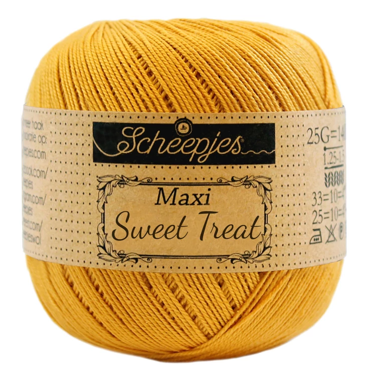 Scheepjes Maxi Sweet Treat 249 Saffron - sáfrány sárga pamut fonal  - yellow cotton yarn