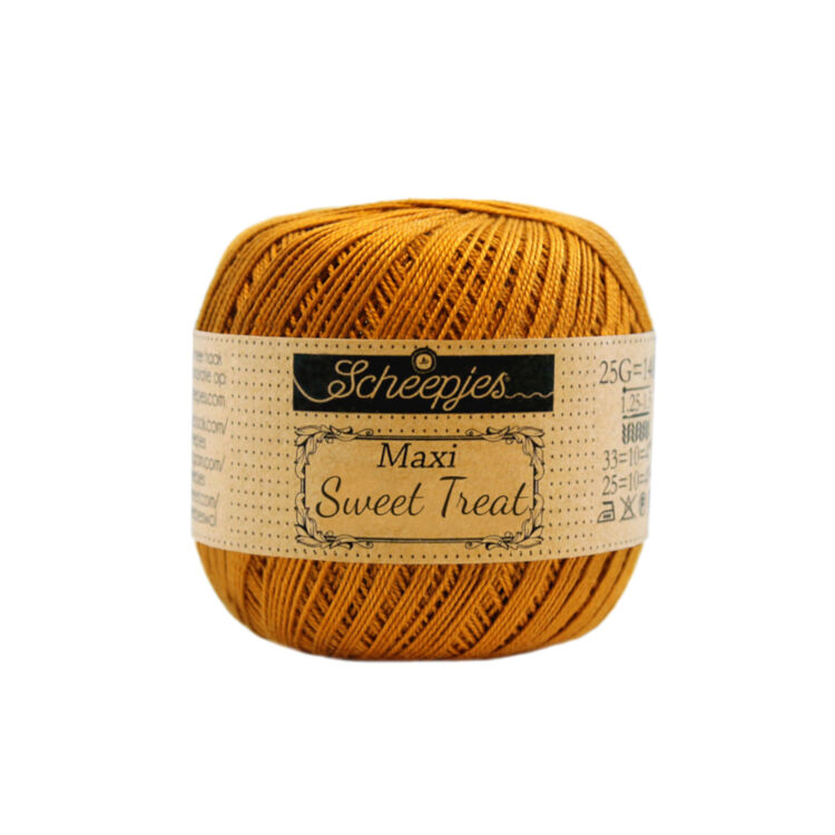 Scheepjes Maxi Sweet Treat 383 Ginger Gold - gyömbér sárga pamut fonal  - yellow cotton yarn