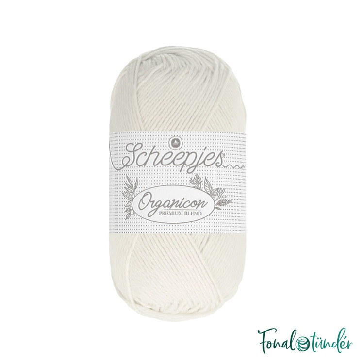 Scheepjes Organicon 202 Soft Cloud - törtfehér biopamut