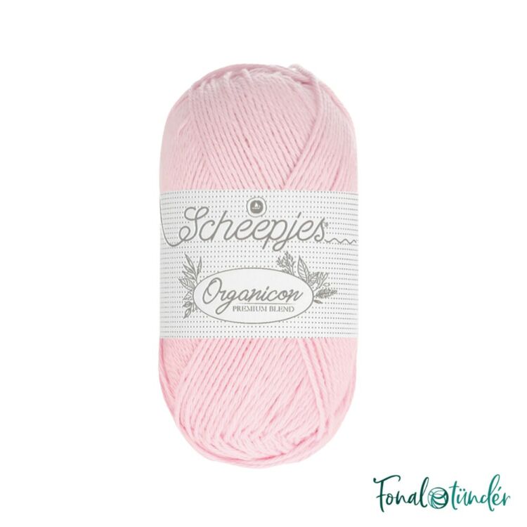 Scheepjes Organicon 206 Soft Blossom - pink - halványrózsaszín - biopamut fonal  - organic cotton yarn