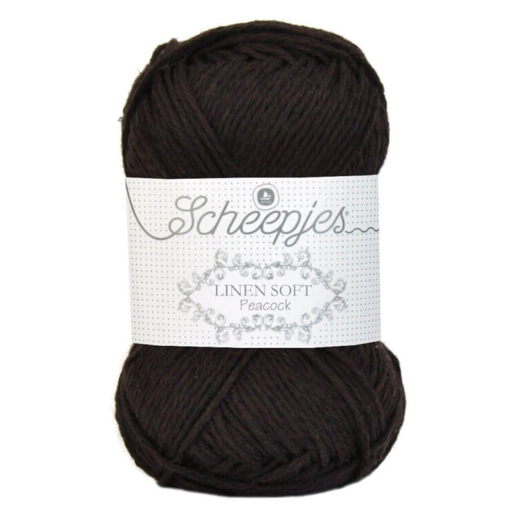 Scheepjes Linen Soft 601 - brownish-black - barnás-fekete - len keverék fonal - yarn blend