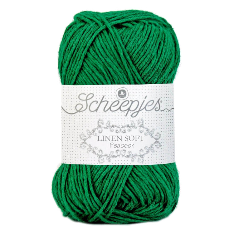 Scheepjes Linen Soft 605 - fűzöld len tartalmú fonal