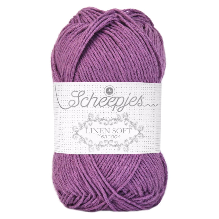 Scheepjes Linen Soft 612 - orgona lila len tartalmú fonal