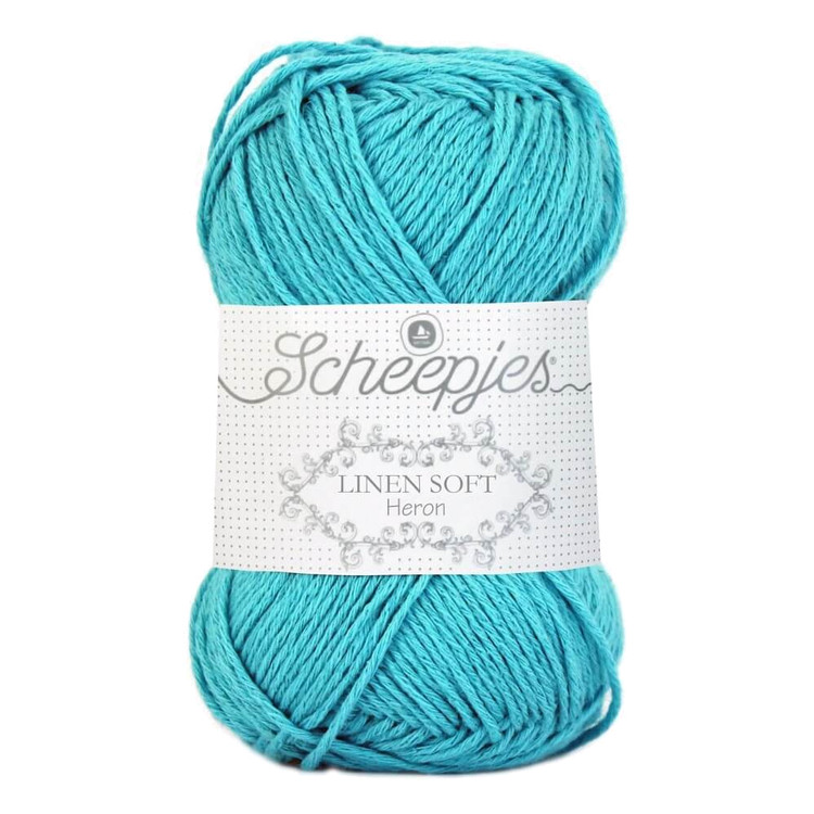 Scheepjes Linen Soft 614 - azúrkék len tartalmú fonal