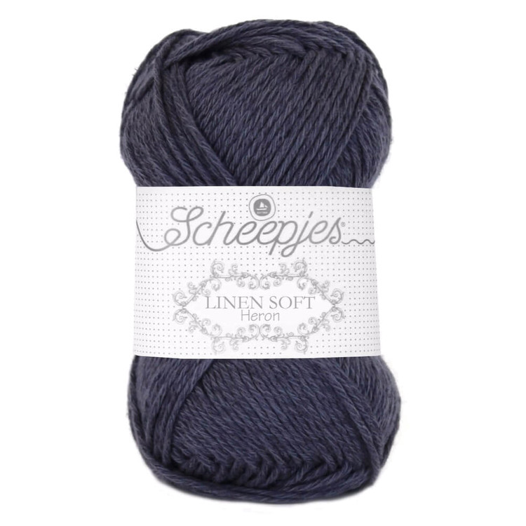 Scheepjes Linen Soft 617 - sötét acélszürke len tartalmú fonal