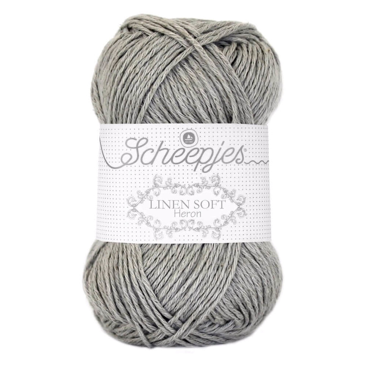 Scheepjes Linen Soft 619 - sötétszürke len tartalmú fonal