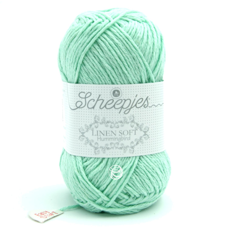 Scheepjes Linen Soft 623 - halvány türkiz len tartalmú fonal