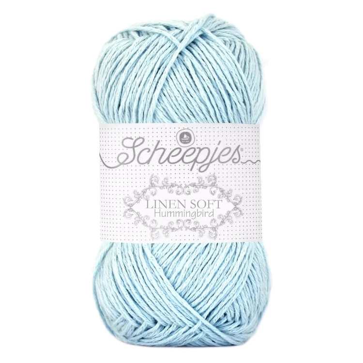 Scheepjes Linen Soft 629 - light blue - világoskék - len keverék fonal - yarn blend