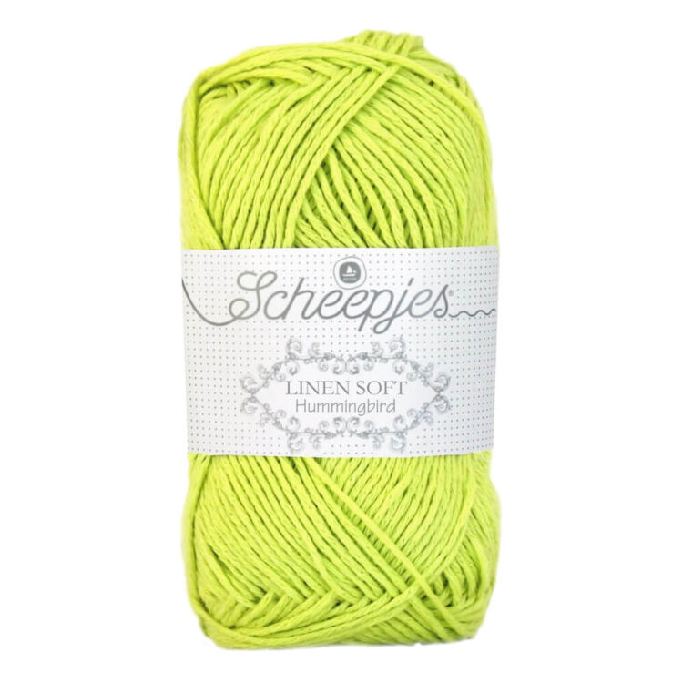 Scheepjes Linen Soft 631 - yellow-green - sárgászöld - len keverék fonal - yarn blend