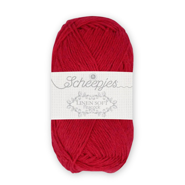 Scheepjes Linen Soft 633 - piros len tartalmú fonal