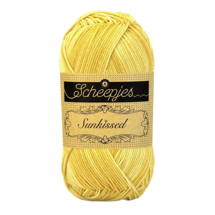 Scheepjes Sunkissed 15 Noonday Sun - yellow - napsárga pamut fonal  - cotton yarn