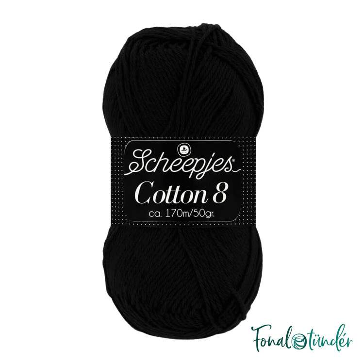 Scheepjes Cotton8 - 515 - fekete pamut fonal