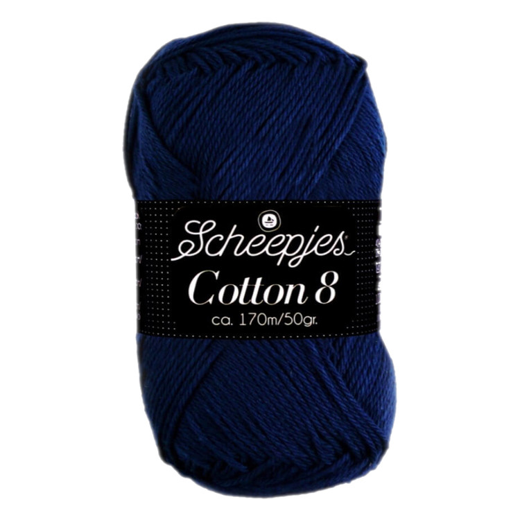 Scheepjes Cotton8 - 527 - sötétkék pamut fonal