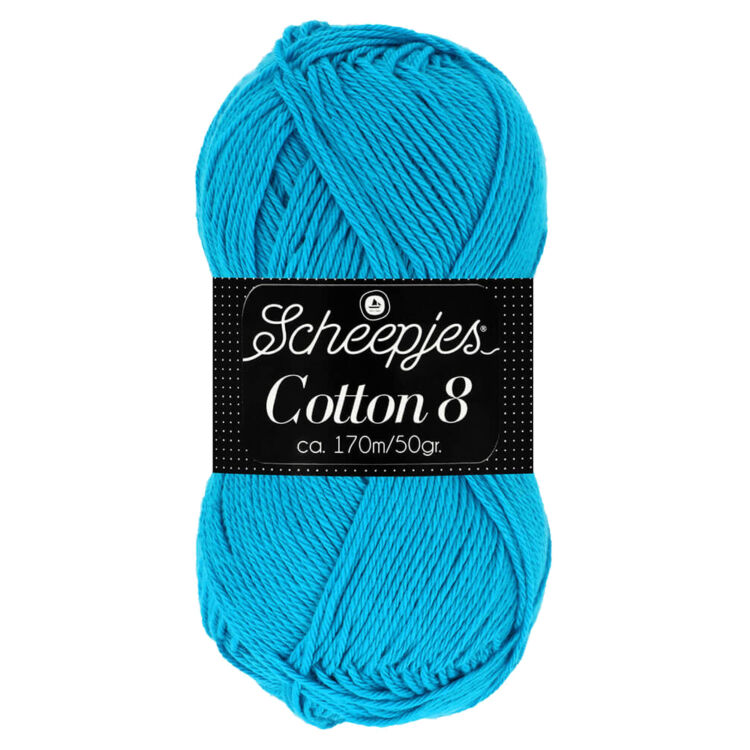 Scheepjes Cotton8 563 vivid blue - élénk kék pamut fonal  - cotton yarn