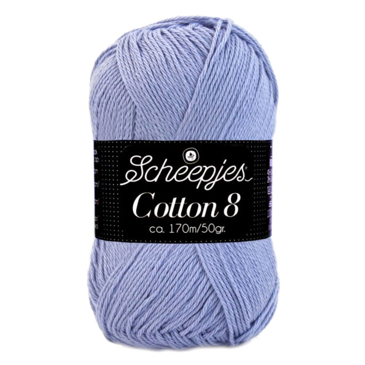 Scheepjes Cotton8 651 powder blue - kék pamut fonal  - cotton yarn