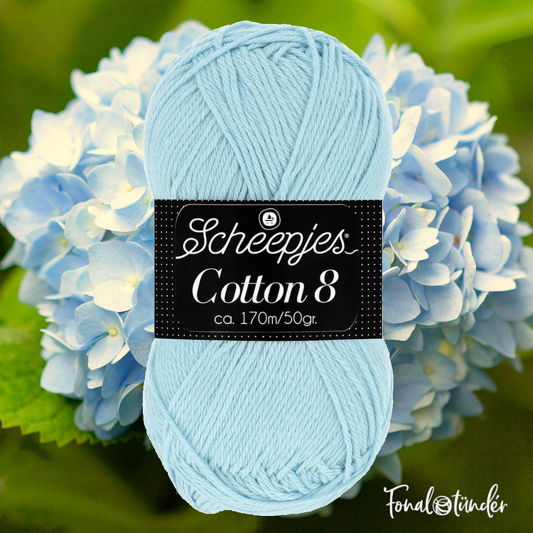 Scheepjes Cotton8 - 652 - halvány kék pamut fonal