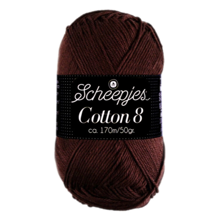 Scheepjes Cotton8 657 brown - barna pamut fonal  - cotton yarn
