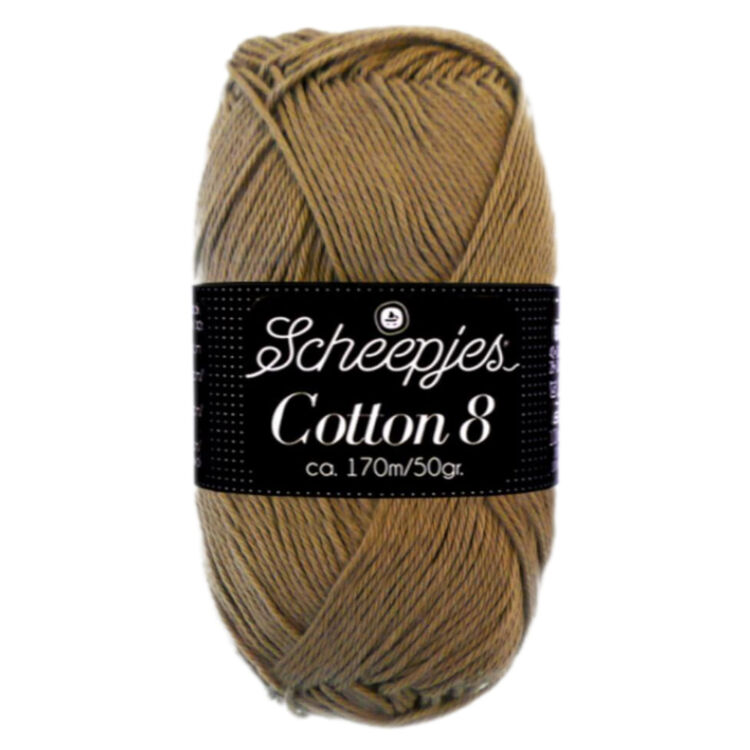Scheepjes Cotton8 659 caramel brown - karamell barna pamut fonal  - cotton yarn