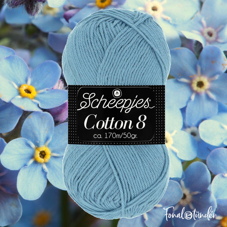 Scheepjes Cotton8 - 711 - hűvös kék pamut fonal