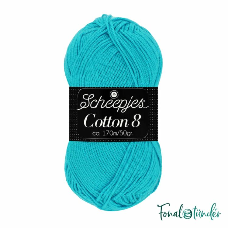 Scheepjes Cotton8 712 vivid light blue - világoskék pamut fonal  - cotton yarn
