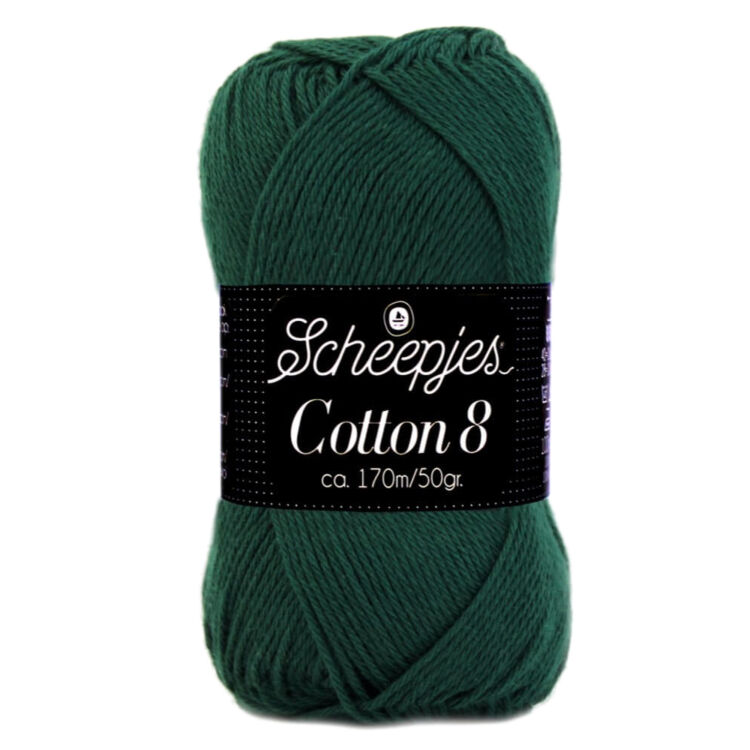 Scheepjes Cotton8 713 dark fir-green - sötét fenyőzöld pamut fonal  - cotton yarn
