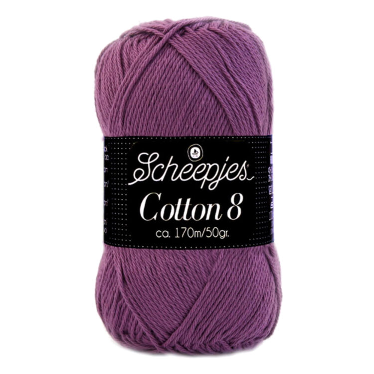 Scheepjes Cotton8 726 Deep Purple - sötét lila pamut fonal  - cotton yarn