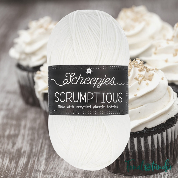 Scheepjes Scrumptious 302 Buttercream Icing - fehér akril fonal