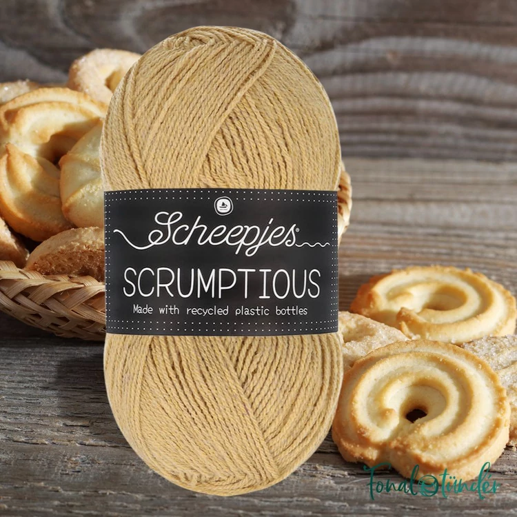 Scheepjes Scrumptious 311 Chai Shortbread - sárga öko akril fonal - recycled yellow acrylic yarn blend - 02