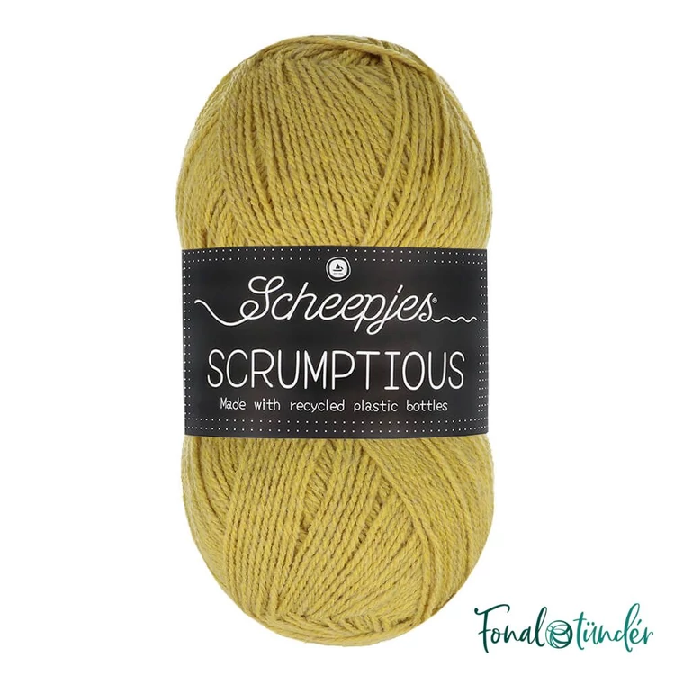 Scheepjes Scrumptious 315 Citrus Rice Pudding - sárga öko akril fonal - recycled yellow acrylic yarn blend