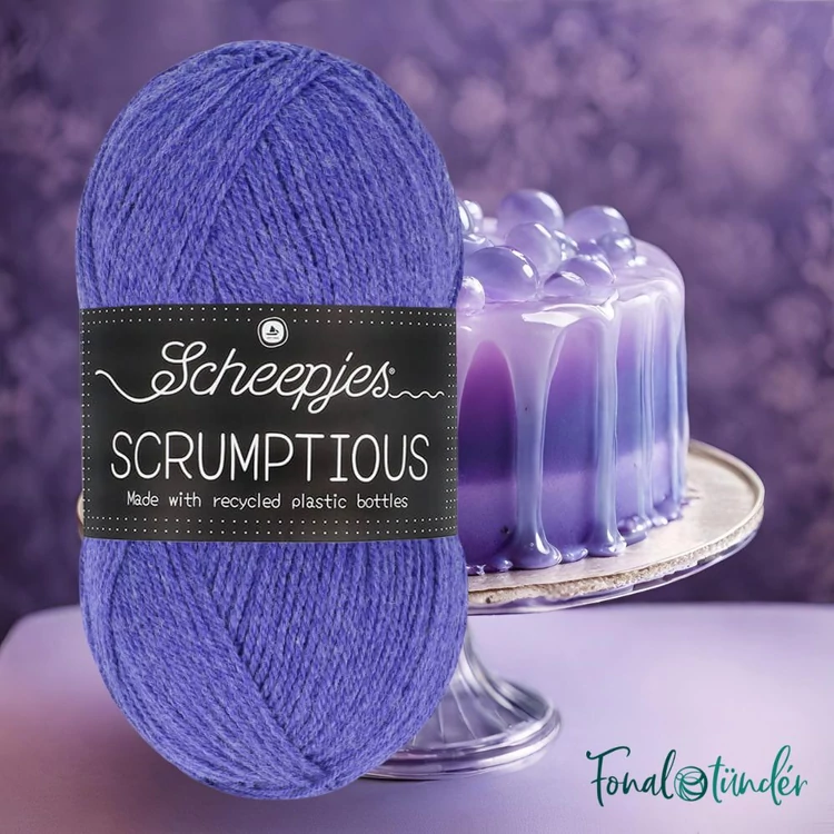 Scheepjes Scrumptious 316 Grape Jelly  - élénk lila öko akril fonal - recycled purple acrylic yarn blend - 02