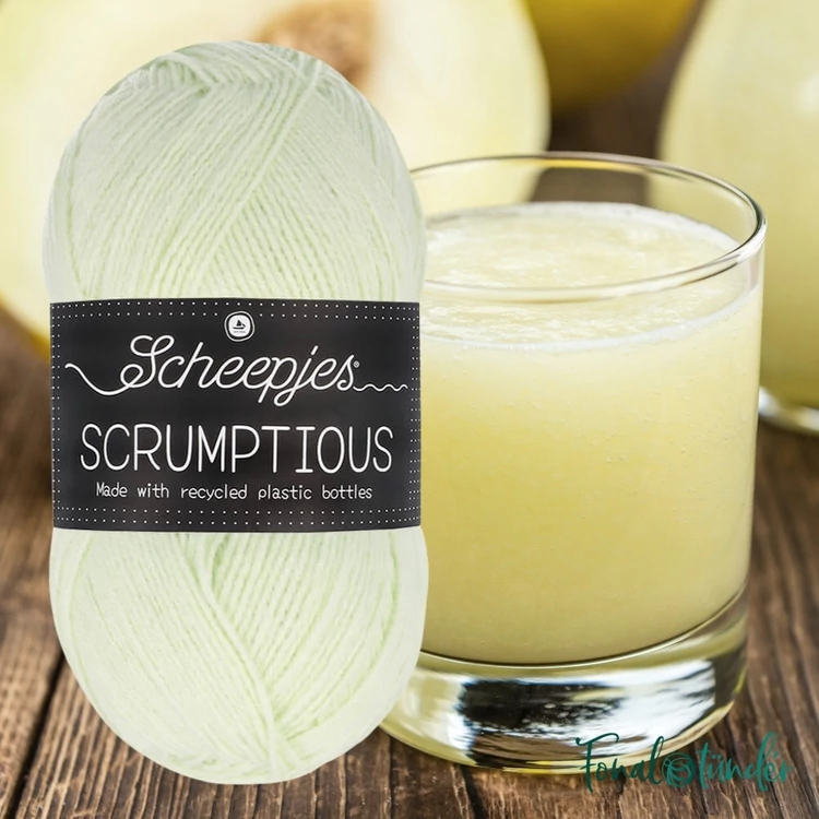 Scheepjes Scrumptious 317 Honeydew Melon Sorbet - világoszöld öko akril fonal - recycled lightgreen acrylic yarn blend - 2
