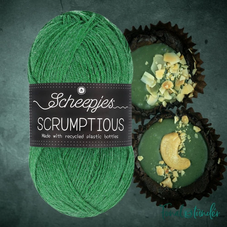 Scheepjes Scrumptious 318 Pistachio Bundt Cake - pisztácia zöld öko akril fonal - recycled green acrylic yarn blend - 2