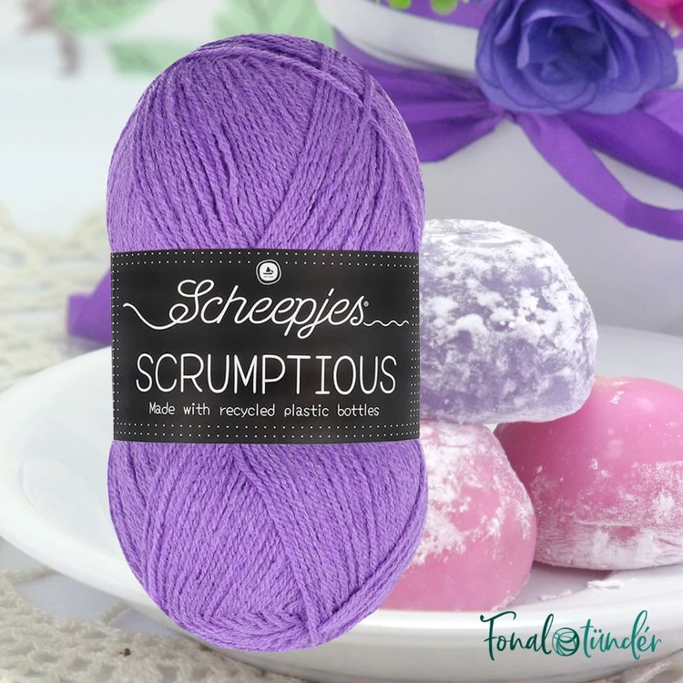 Scheepjes Scrumptious 320 Sweet Potato Mochi - lila öko akril fonal - recycled purple acrylic yarn blend - 01