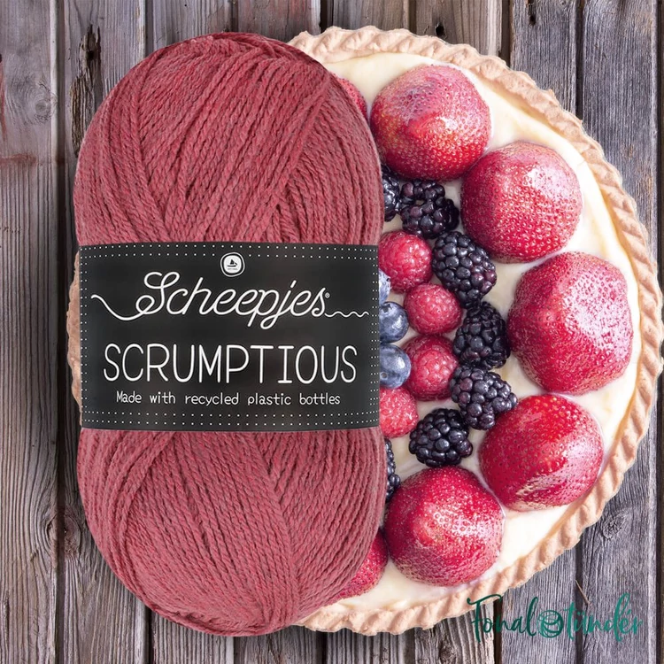 Scheepjes Scrumptious 322 Summer Berry Tartlet - rózsaszín öko akril fonal - recycled pink acrylic yarn blend - 2