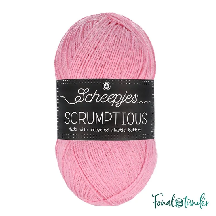 Scheepjes Scrumptious 330 Cotton Candy Meringue - rózsaszín öko akril fonal - recycled pink acrylic yarn blend