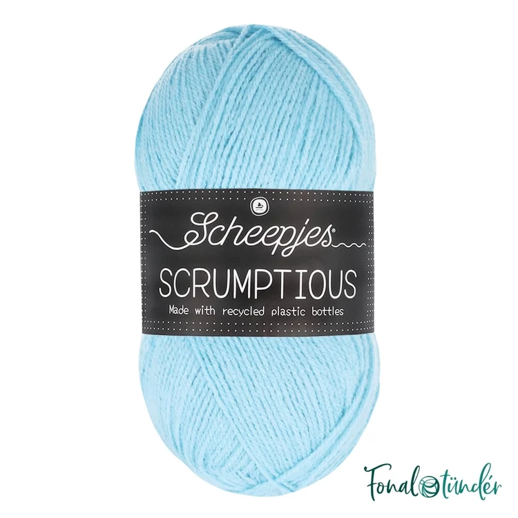 Scheepjes Scrumptious 343 French Blue Macaron - világoskék öko akril fonal - recycled blue acrylic yarn blend