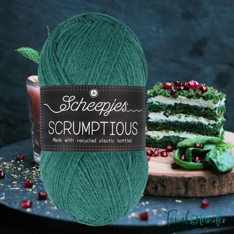 Scheepjes Scrumptious 349 Rainforest Cake - sötétzöld öko akril fonal - recycled green acrylic yarn blend - 01