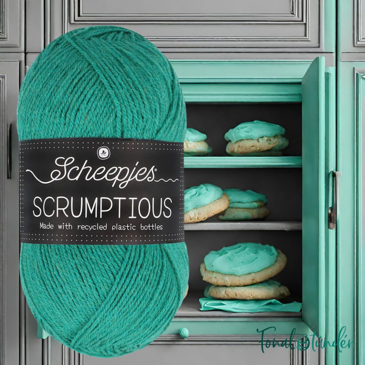 Scheepjes Scrumptious 353 Mint Chocolate Cookie - zöld akril fonal