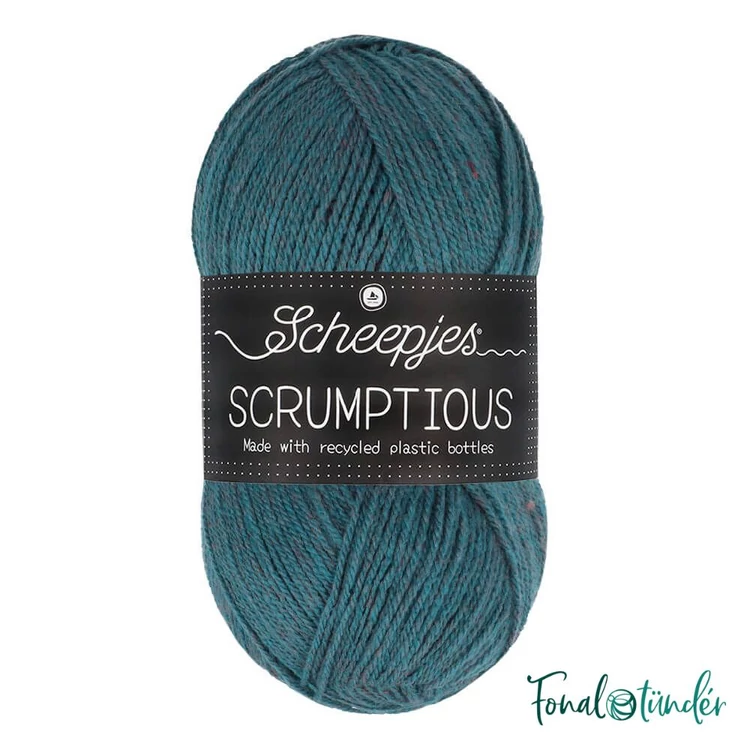 Scheepjes Scrumptious 357 Fresh Berries Panna Cotta - sötétkék öko akril fonal - recycled blue acrylic yarn blend