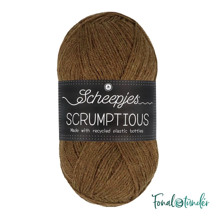 Scheepjes Scrumptious 363 Gingerbread Pudding - barna öko akril fonal - recycled brown acrylic yarn