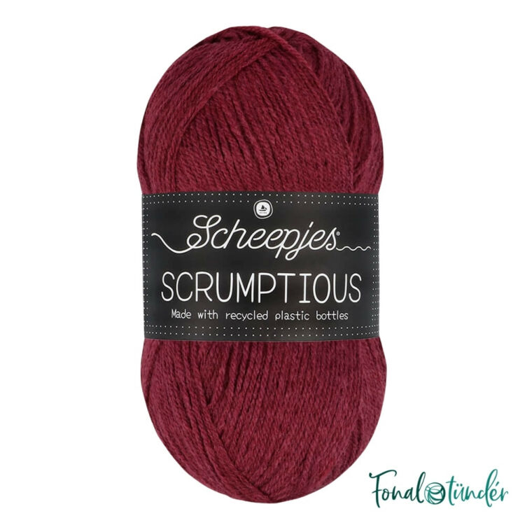 Scheepjes Scrumptious 365 Summer Pudding - sötétvörös öko akril fonal - recycled deep red acrylic yarn blend
