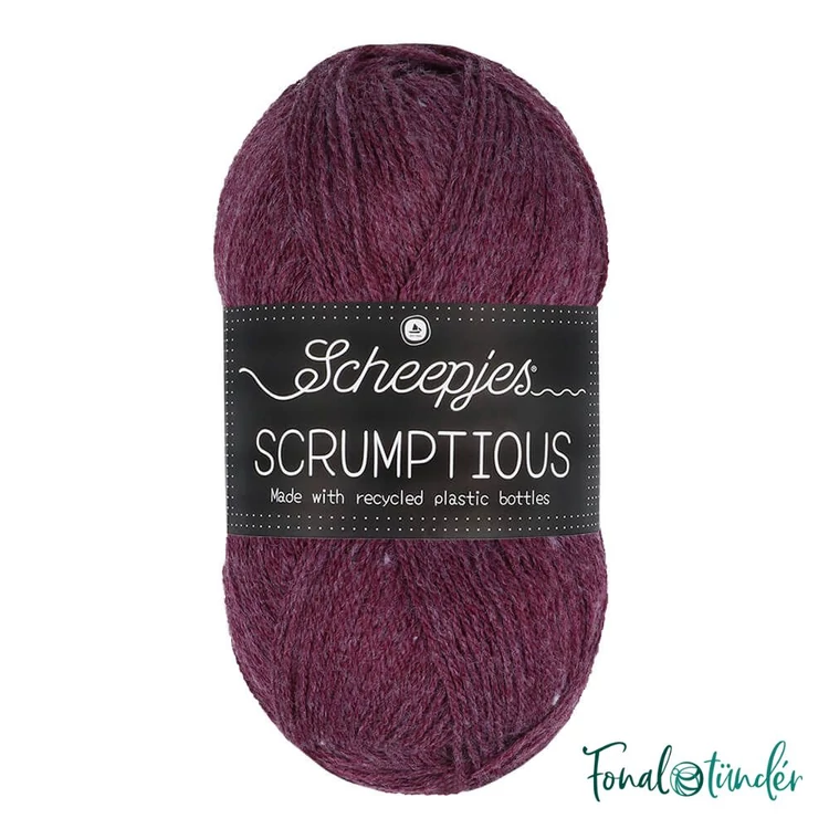 Scheepjes Scrumptious 369 Mulled Wine Plum Cobbler - sötétlila öko akril fonal - recycled purple acrylic yarn