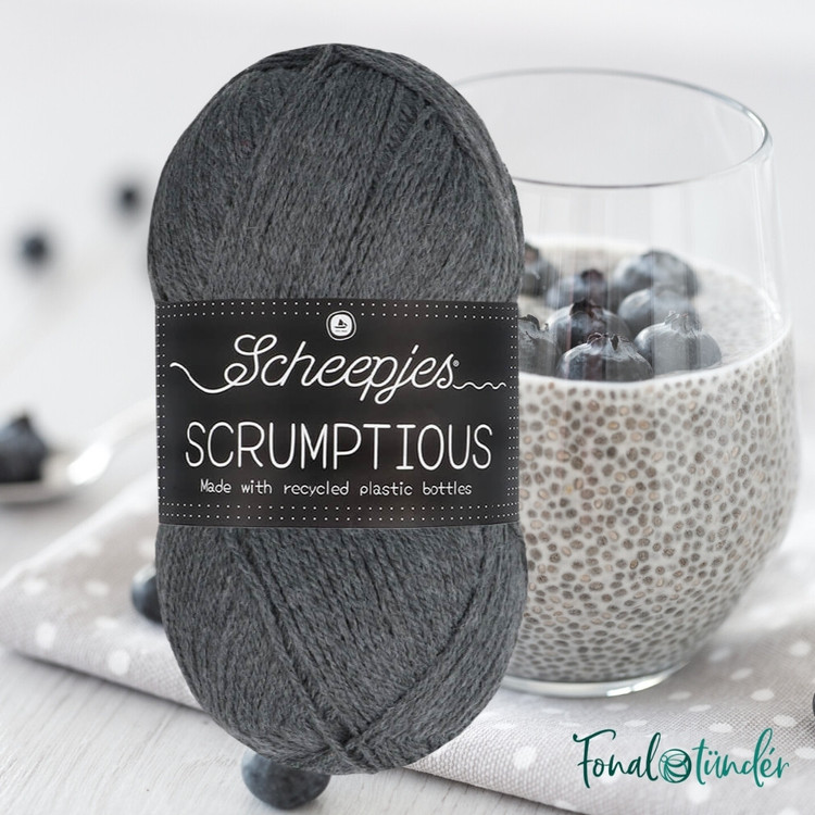 Scheepjes Scrumptious 372 Chia Seed Pudding - szürke akril fonal