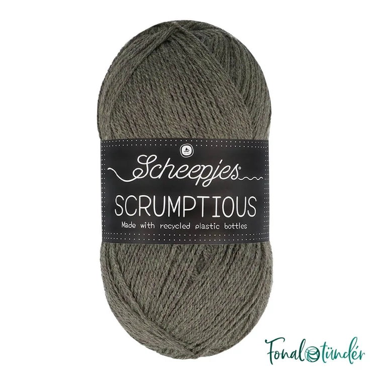 Scheepjes Scrumptious 373 Liquorice Ice Cream - szürke öko akril fonal - recycled gray acrylic yarn blend