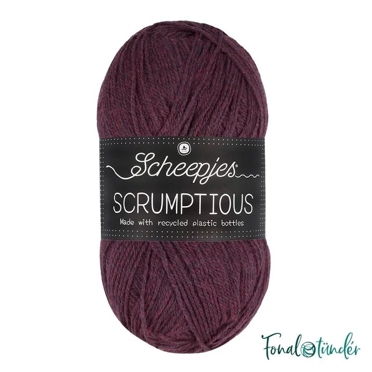 Scheepjes Scrumptious 377 Morello Fudge Cake - lila öko akril fonal - recycled purple acrylic yarn blend